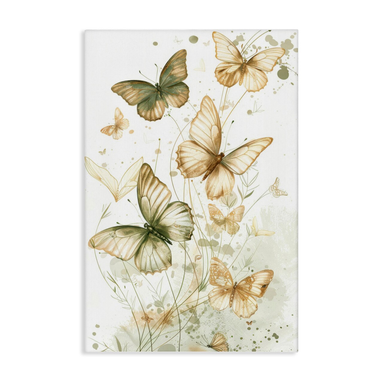 Stupell Industries Neutral Watercolor Butterflies Canvas Wall Art Design by LSR Design Studio